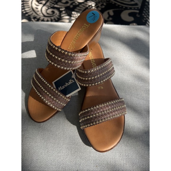 Toscanella 7.5 New Made In Italy 2 Inch Wedge Sandals Women's NWT - Picture 9 of 14